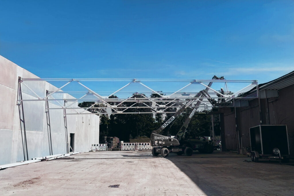 Baustelle eines Marktgebäudes